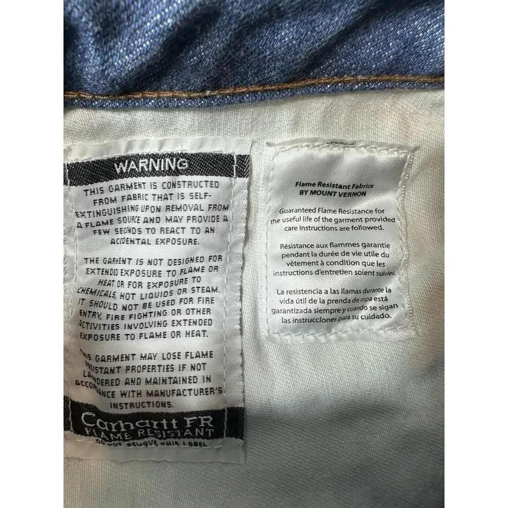 NWTS Carhartt WFRB 160 DNM Flame Resistant‎ FR Jeans Relaxed Fit Women's 10x32 - Picture 6 of 8